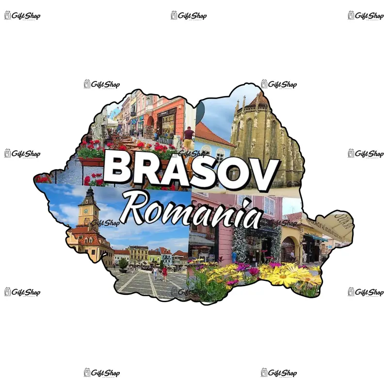 Magnet suvenir frigider, forma harta, personalizat